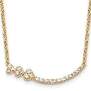 14k 3/8ct Lab Grown Dia VS+ F+ Comp 18in Fashion Hearts Bar Necklace
