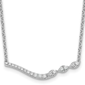14kw 1/3ct Lab Grown Diamond VS+ F+ Comp 18in Fashion Bar Necklace
