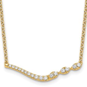 14k 1/3ct Lab Grown Diamond VS+ F+ Comp 18in Fashion Bar Necklace