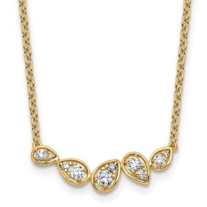 14k 3/4ct Lab Grown Diamond VS+ F+ Comp 18in Pear-Link Bar Necklace