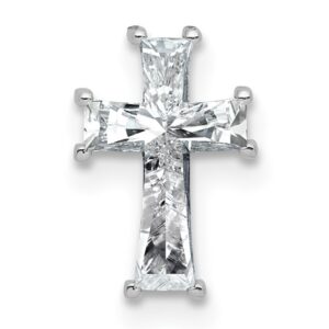 14k White Gold Holds 3 3/4ct Cross Pendant Mounting