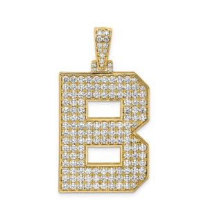 14k Lab Grown Dia VS+ F+ Initial B Large Comp Pendant