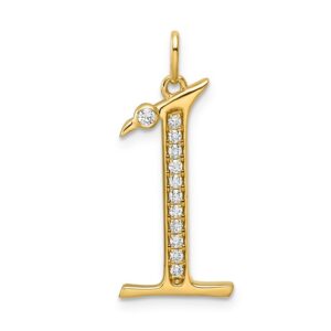 14k Lab Grown Diamond VS+ F+ Complete Number 1 Pendant