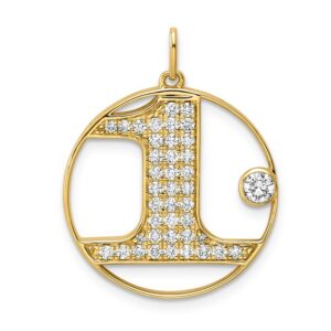 14k Lab Grown Diamond VS+ F+ Complete Number 1 Pendant