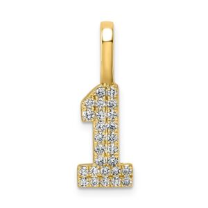 14k Lab Grown Diamond VS+ F+ Complete Number 1 Pendant