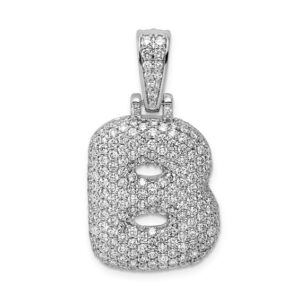 14kw Lab Grown Dia VS+ F+ Initial B Large Comp Pendant