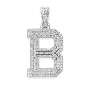 14kw Lab Grown Dia VS+ F+ Initial B Large Comp Pendant