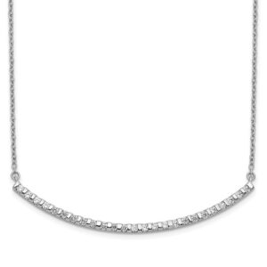 14kw 1/2ct Lab Grown Diamond VS/SI+ G+ Comp 18in Curved Bar Necklace