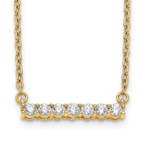 14k 1/4ct Lab Grown Diamond VS/SI+ G+ Comp 18in Bar Necklace