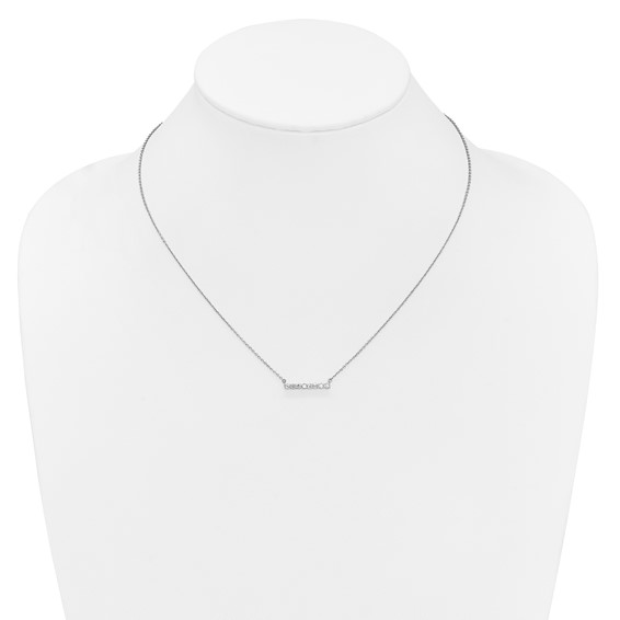 14k White Gold 1/3ct Lab Grown Diamond VS/SI+ G+ Comp 18in Bar Necklace - Image 3