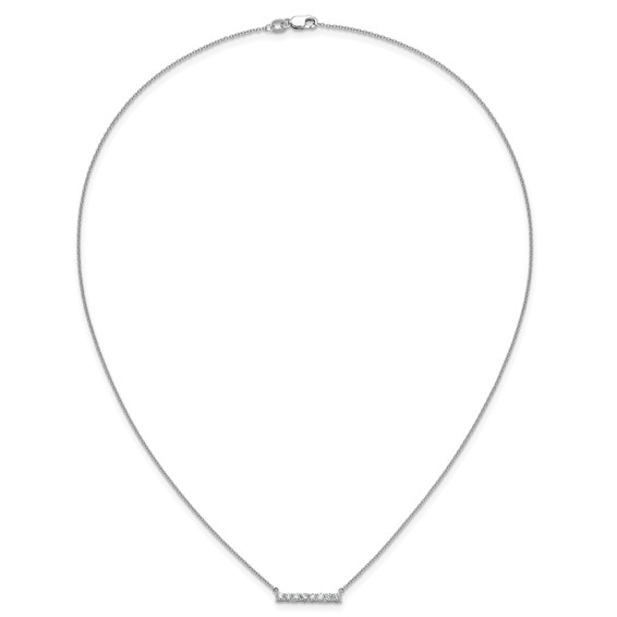 14k White Gold 1/3ct Lab Grown Diamond VS/SI+ G+ Comp 18in Bar Necklace - Image 4
