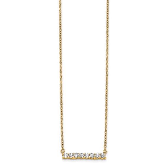 14k 1/3ct Lab Grown Diamond VS/SI+ G+ Comp 18in Bar Necklace - Image 2