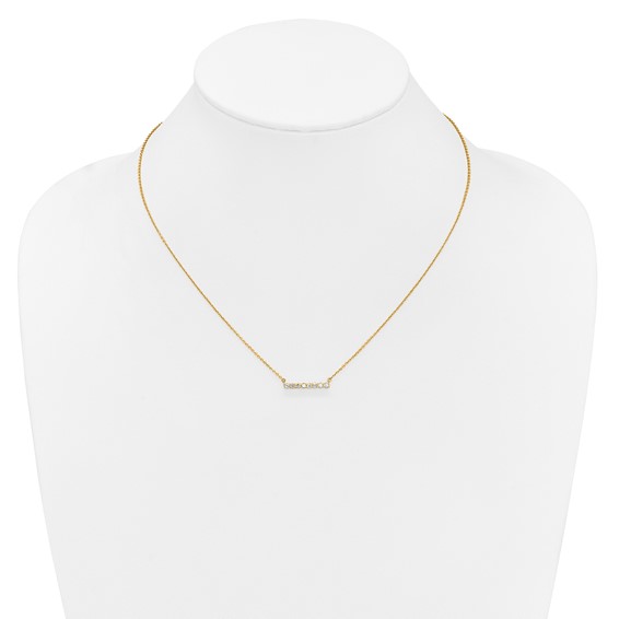 14k 1/3ct Lab Grown Diamond VS/SI+ G+ Comp 18in Bar Necklace - Image 3