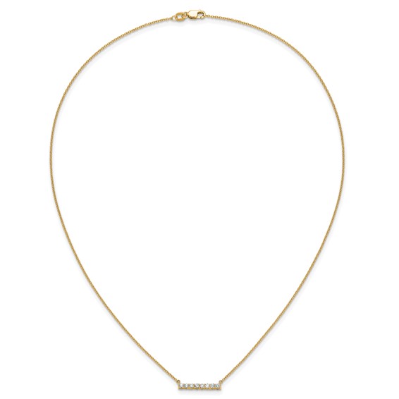 14k 1/3ct Lab Grown Diamond VS/SI+ G+ Comp 18in Bar Necklace - Image 4