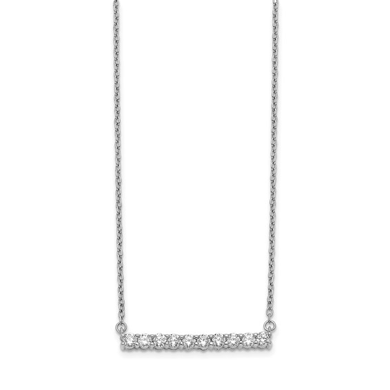 14k White Gold 1/2ct Lab Grown Diamond VS/SI+ G+ Comp 18in Bar Necklace - Image 2