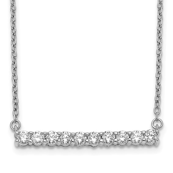 14k White Gold 1/2ct Lab Grown Diamond VS/SI+ G+ Comp 18in Bar Necklace