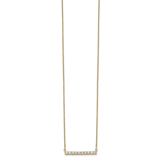 14k 1/2ct Lab Grown Diamond VS/SI+ G+ Comp 18in Bar Necklace - Image 2