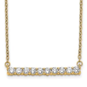 14k 1/2ct Lab Grown Diamond VS/SI+ G+ Comp 18in Bar Necklace