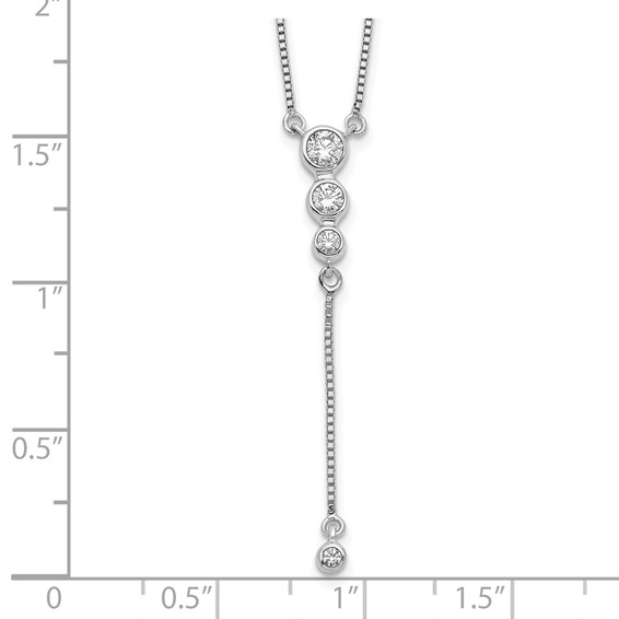 14k White Gold 1/4ct Lab Grown Diamond VS/SI+ G+ 17.5in Dangle Necklace - Image 3