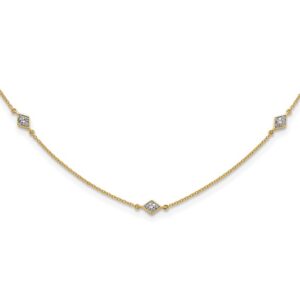 14k 1/2ct Lab Grown Diamond VS/SI+ G+ Comp 9 Station 18in Necklace