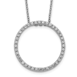 14kw 5/8ct Lab Grown Diamond VS/SI+ G+ 18in Round Pendant Necklace
