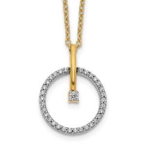 14ktt 1/5ct Lab Grown Dia VS/SI+ G+ Comp 18in Circle Pendant Necklace