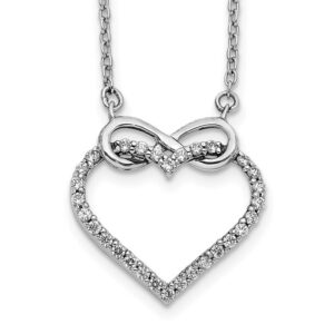 14kw 1/4ct Lab Grown Dia VS/SI+ G+ Comp 18 in Infinity Heart Necklace
