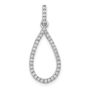 14kw 1/4ct Lab Grown Diamond VS/SI+ G+ Comp Teardrop Dangle Pendant