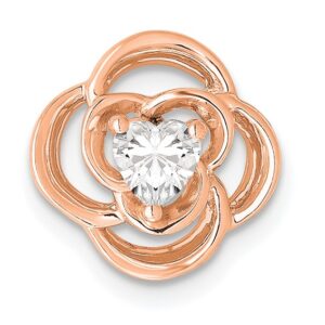 14k Rose Gold 1/4ct Lab Grown Diamond VS/SI+ G+ Comp Flower Chain Slide
