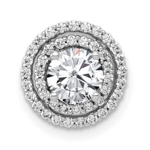 14kw 3/4ct Lab Grown Diamond VS/SI+ G+ Comp Halo Chain Slide