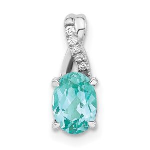 14kw .03 ct Lab Grown Dia VS/SI+ G+ & Cr Paraiba Teardrop Pendant