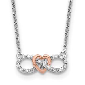 14ktt 1/15ct Lab Grown Dia VS/SI+ G+ Comp 18 in Infinity Heart Necklace