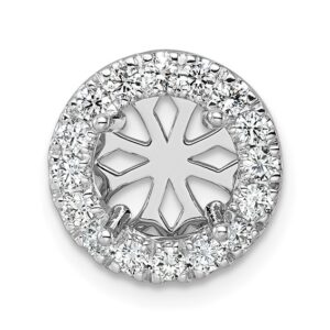 14kw 1/2 ct Center Lab Grown DIA VS/SI+ G+ Round Semi Halo Chain Slide
