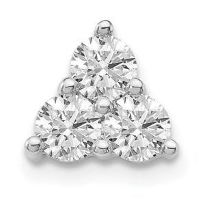 14kw 1/2ct Lab Grown Diamond VS/SI+ G+ Comp 3 Stone Triangle Chain Slide