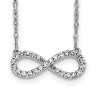 14kw 1/6ct Lab Grown Dia VS/SI+ G+ Comp 18in Infinity Symbol Necklace