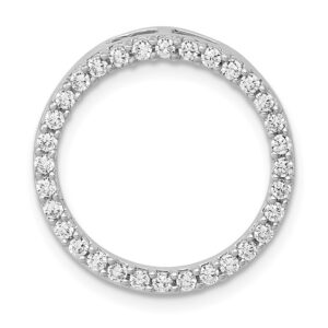 14kw 1/2ct Lab Grown Diamond VS/SI+ G+ Circle Chain Slide Pendant
