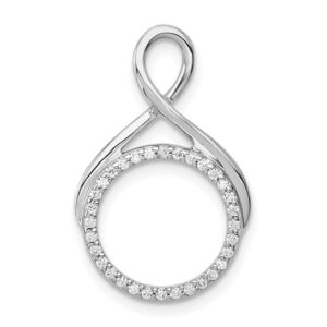 14kw 1/10ct Lab Grown Diamond VS/SI+ G+ Comp Circle Dangle Chain Slide