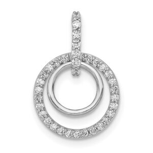 14kw 1/4ct Lab Grown Dia VS/SI+ G+ Comp Double Circle Dangle Pendant