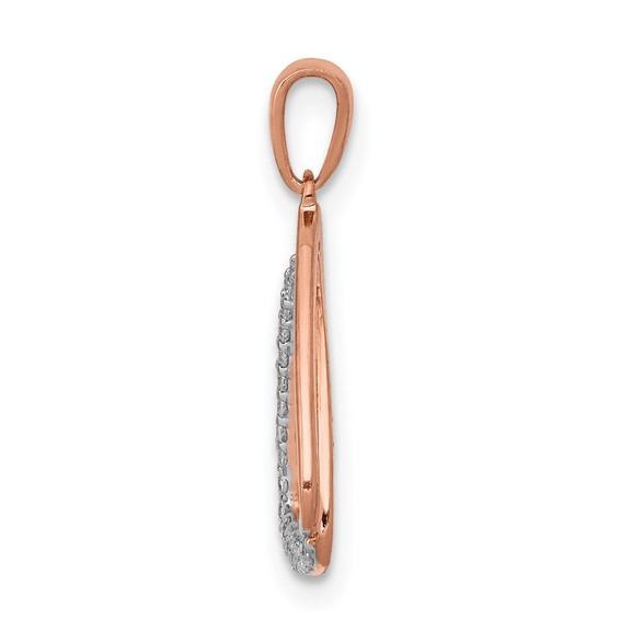 14k Rose Gold 1/6ct Lab Grown Dia VS/SI+ G+ Comp Double Triangle Pendant - Image 2