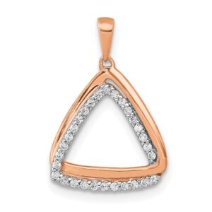 14k Rose Gold 1/6ct Lab Grown Dia VS/SI+ G+ Comp Double Triangle Pendant