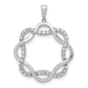 14kw 1/5ct Lab Grown Diamond VS/SI+ G+ Complete Twisted Circle Pendant