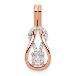 14k Rose Gold 1/6 ct Lab Grown Diamond VS/SI+ G+ Complete Knot Chain Slide