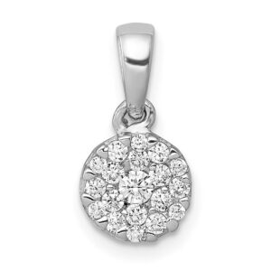 14kw 1/4ct Lab Grown Diamond VS/SI+ G+ Comp Circle Cluster Pendant