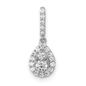 14kw 1/4ct Lab Grown Dia VS/SI+ G+ Comp Teardrop Dangle Pendant