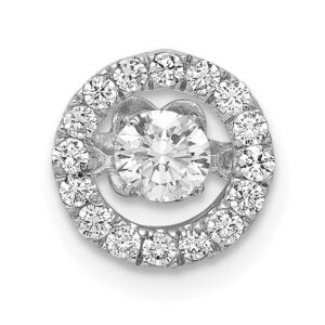 14k White Gold 3/8 ct Lab Grown Dia VS/SI+ G+ Vibrant Chain Slide Pendant