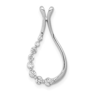 14k White Gold 1/6 ct Lab Grown Diamond VS/SI+ G+ Teardrop Chain Slide
