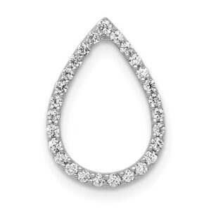 14kw 1/5ct Lab Grown Diamond VS/SI+ G+ Comp Teardrop Chain Slide