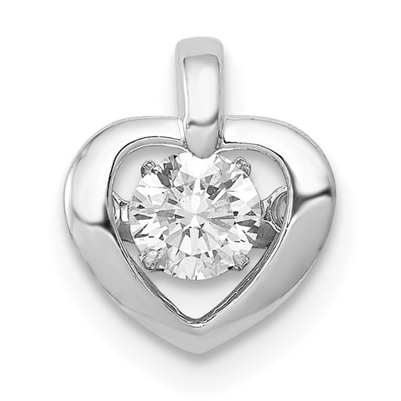 14kw 1/4ct Lab Grown Diamond VS/SI+ G+ Comp Vibrant Heart Pendant