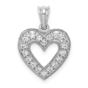 14kw 1/4ct Lab Grown Diamond VS/SI+ G+ Complete Heart Pendant