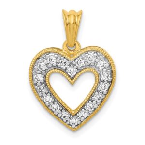 14k 1/4ct Lab Grown Diamond VS/SI+ G+ Complete Heart Pendant